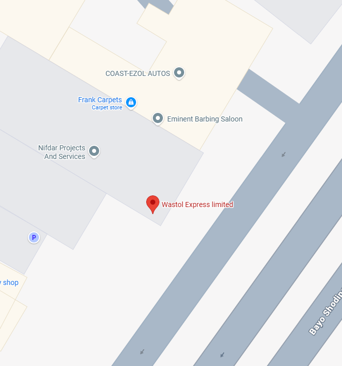 Google Maps view showing the location of Wastol Express Limited at 527 Ikorodu Road, Ketu, Lagos, Nigeria.